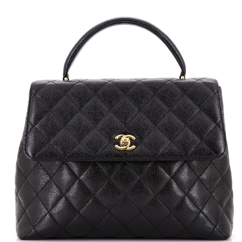 Chanel Classic Flap Bag for Evening PartyVintage Classic Top Handle Flap Bag Quilted Caviar Jumbo