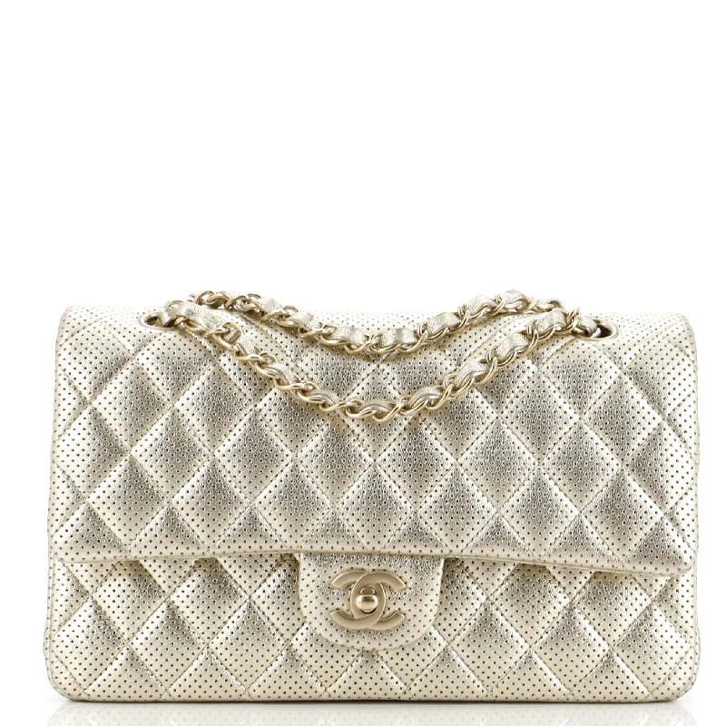 Chanel Colorful Handbag for Spring OutfitsClassic Double Flap Bag Quilted Perforated Lambskin Medium