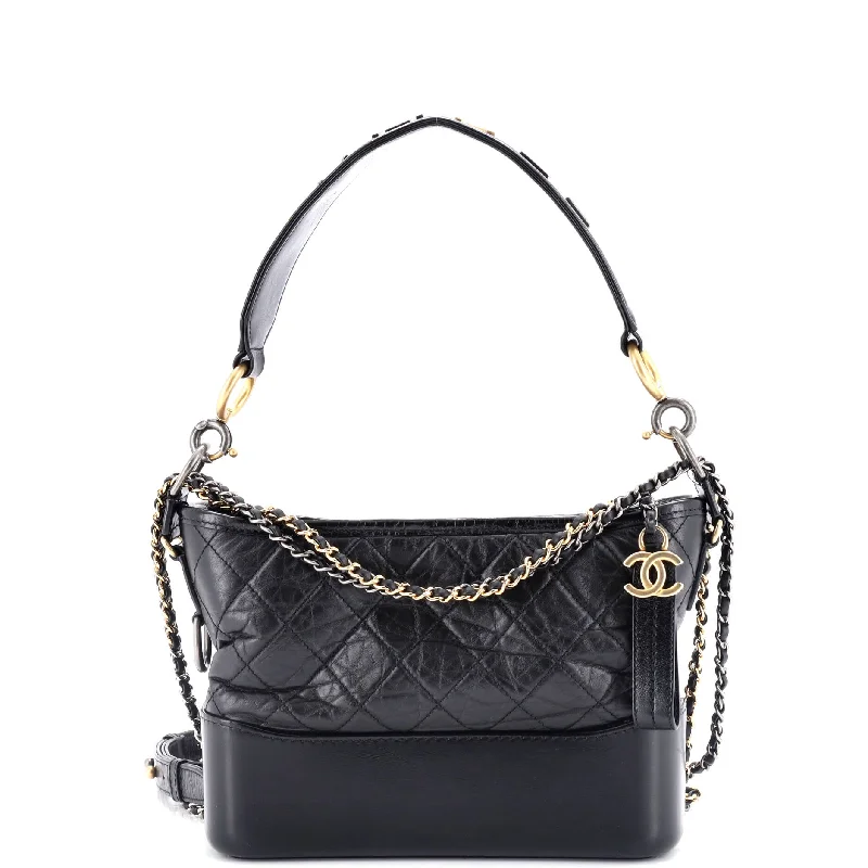 Chanel Vintage Inspired Handbag for Retro LoversGabrielle Hobo with Logo Handle Quilted Aged Calfskin Medium