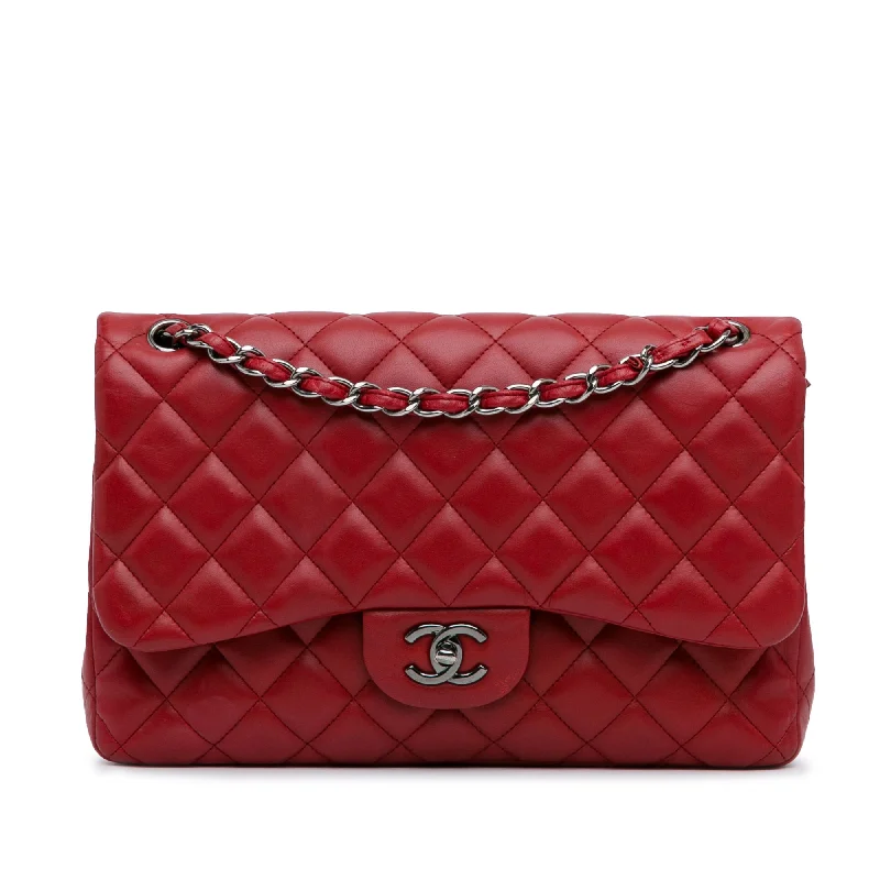 Chanel Quilted Leather Shoulder Bag for FashionistasRed Chanel Jumbo Classic Lambskin Double Flap Shoulder Bag