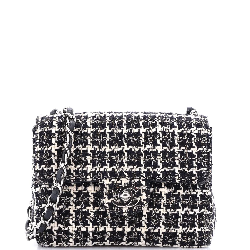 Chanel Quilted Leather Shoulder Bag for FashionistasSquare Classic Single Flap Bag Quilted Tweed Mini