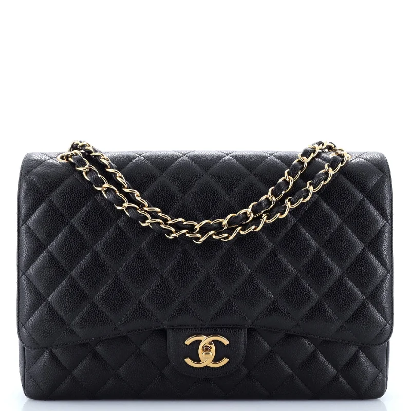 Chanel New Arrival Handbag with Gold HardwareClassic Double Flap Bag Quilted Caviar Maxi