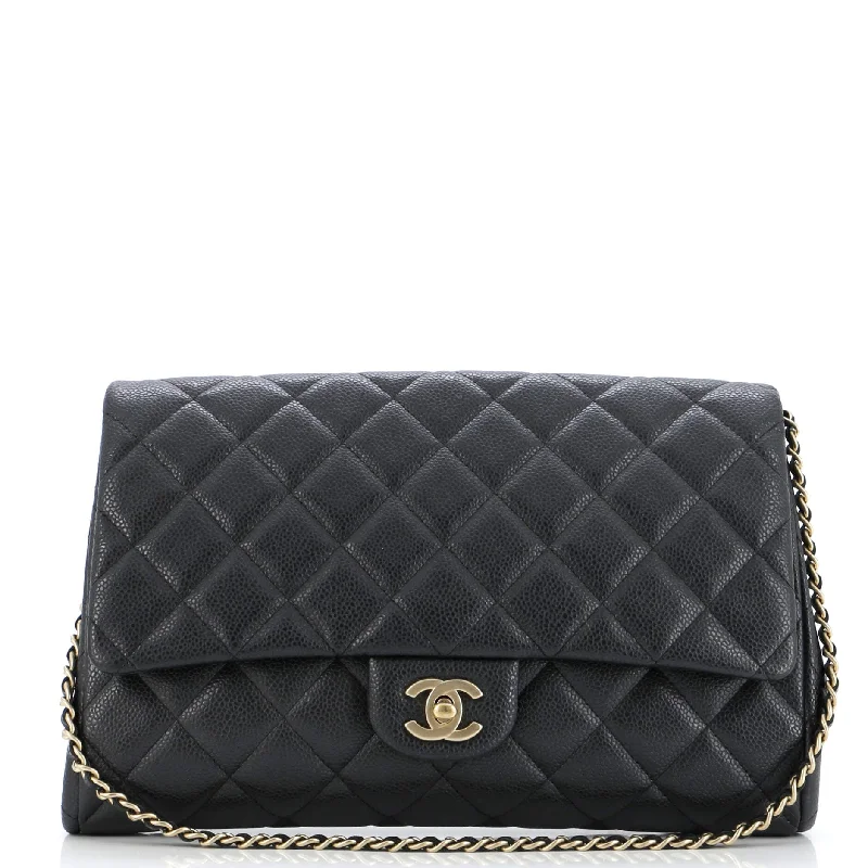 Chanel All - Match Handbag for Versatile StylingClutch with Chain Quilted Caviar