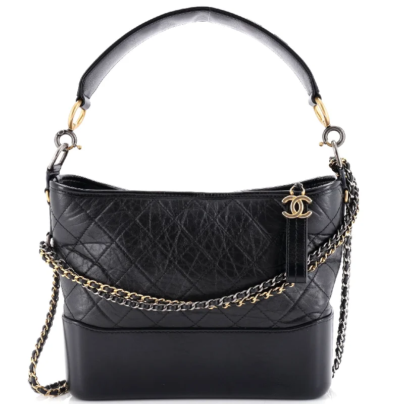 Chanel Lightweight Handbag for Daily ErrandsGabrielle Hobo with Logo Handle Quilted Aged Calfskin Medium