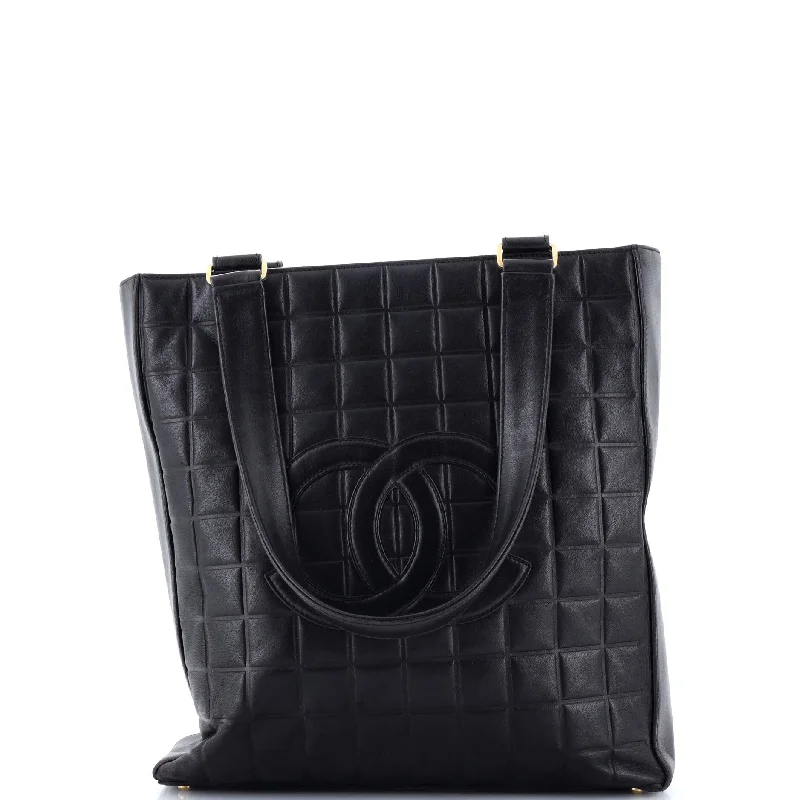 Chanel Luxury Handbag for High - End EventsChocolate Bar CC Tote Quilted Leather Small