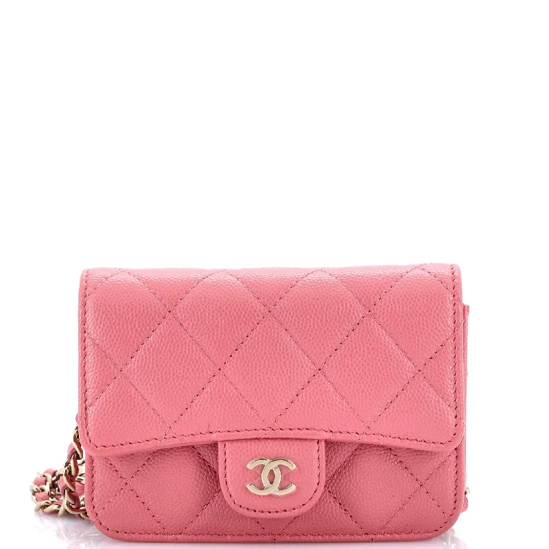 Chanel Chain Strap Handbag for Everyday UseClassic Flap Clutch with Chain Quilted Caviar Small