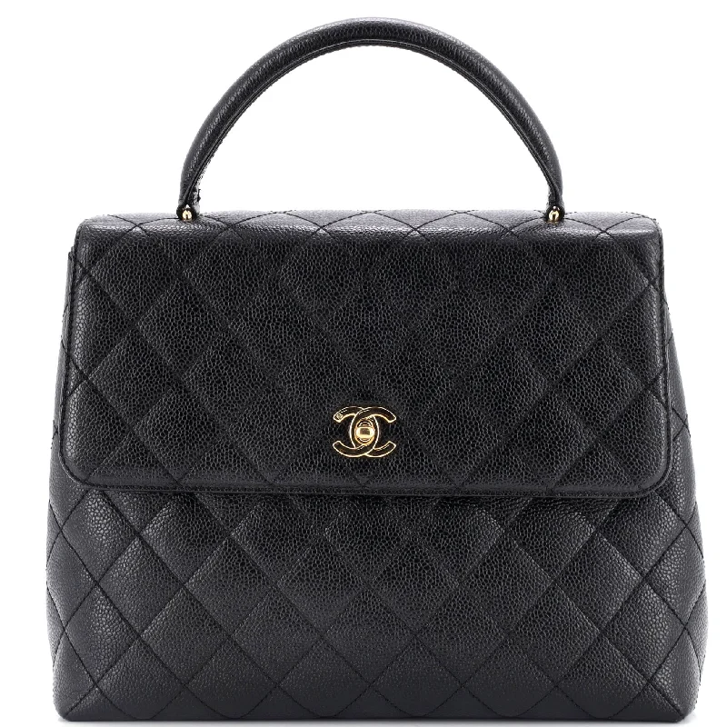 Chanel Medium Tote Bag for Office LadiesVintage Classic Top Handle Flap Bag Quilted Caviar Jumbo