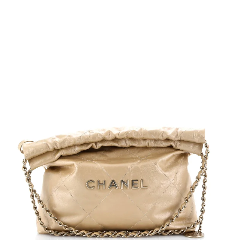 Chanel Chain Strap Handbag for Everyday Use22 Chain Hobo Quilted Calfskin Small