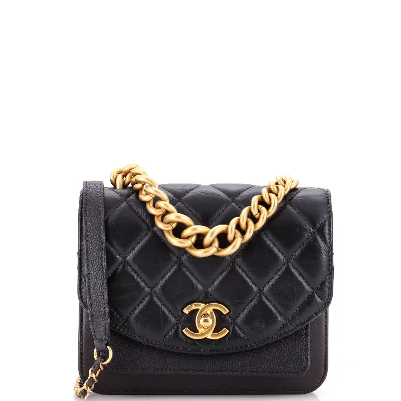 Chanel Quilted Leather Shoulder Bag for FashionistasChain Handle Flap Bag Quilted Calfskin with Caviar Mini