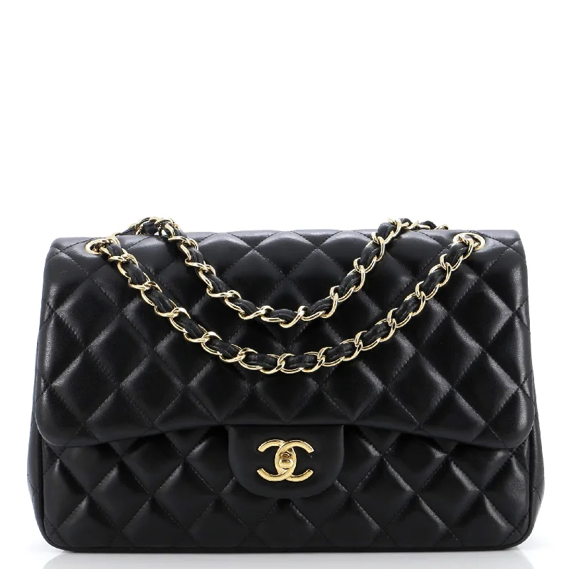 Chanel Luxury Handbag for High - End EventsVintage Classic Double Flap Bag Quilted Lambskin Jumbo