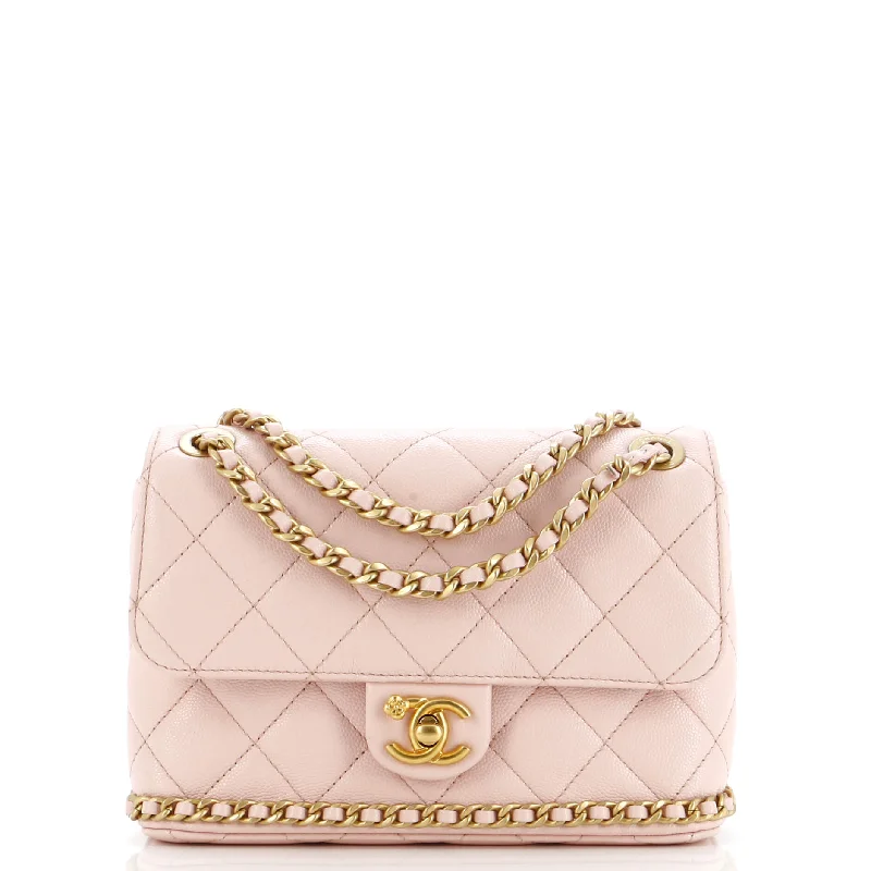 Chanel Medium Tote Bag for Office LadiesCC Camellia Chain Around Flap Bag Quilted Caviar Mini