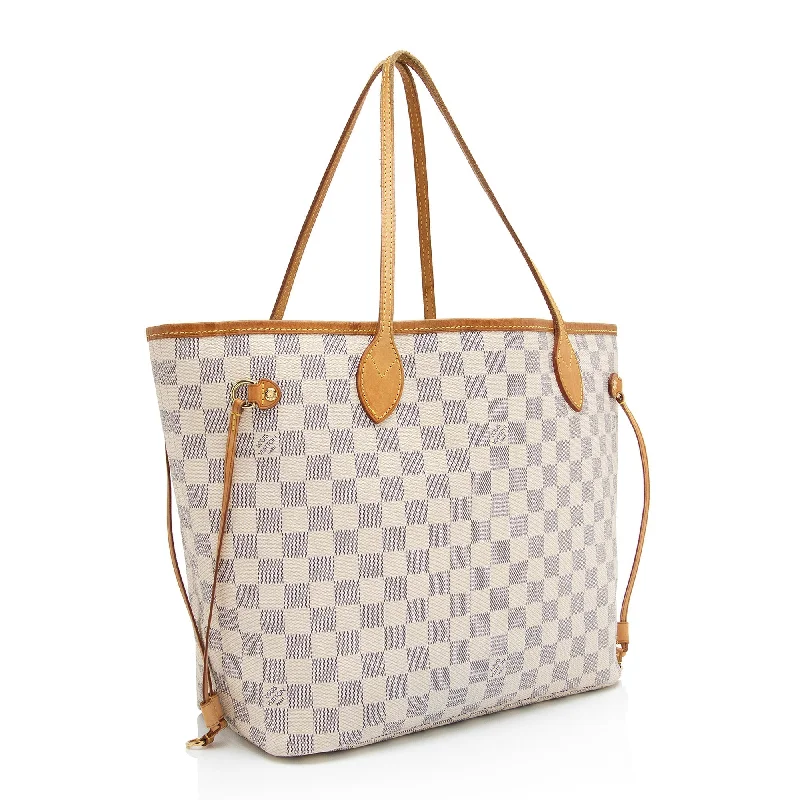 Ladies Louis Vuitton Petite Malle bags in a pastel color for a soft lookLouis Vuitton Damier Azur Neverfull MM Tote (SHF-UaNXaa)