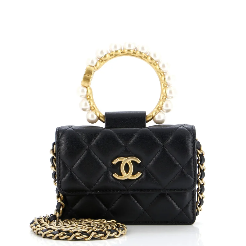 Chanel Limited Edition Handbag for CollectorsPearl Crown Clutch with Chain Quilted Lambskin