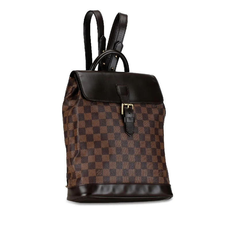 Louis Vuitton handbags with a beaded trim for a touch of glamourLouis Vuitton Damier Ebene Soho (S2Zr2W)