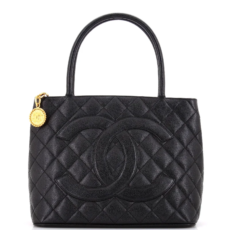 Chanel Colorful Handbag for Spring OutfitsMedallion Tote Quilted Caviar