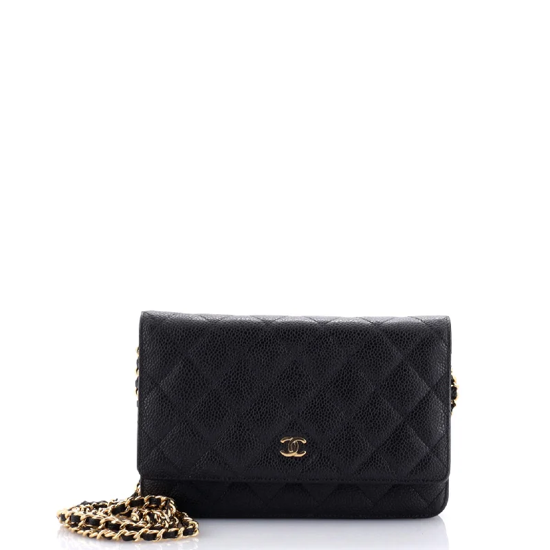 Chanel New Arrival Handbag with Gold HardwareWallet on Chain Quilted Caviar