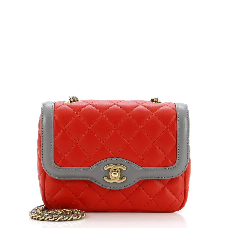 Chanel All - Match Handbag for Versatile StylingTwo Tone Flap Bag Quilted Lambskin Mini