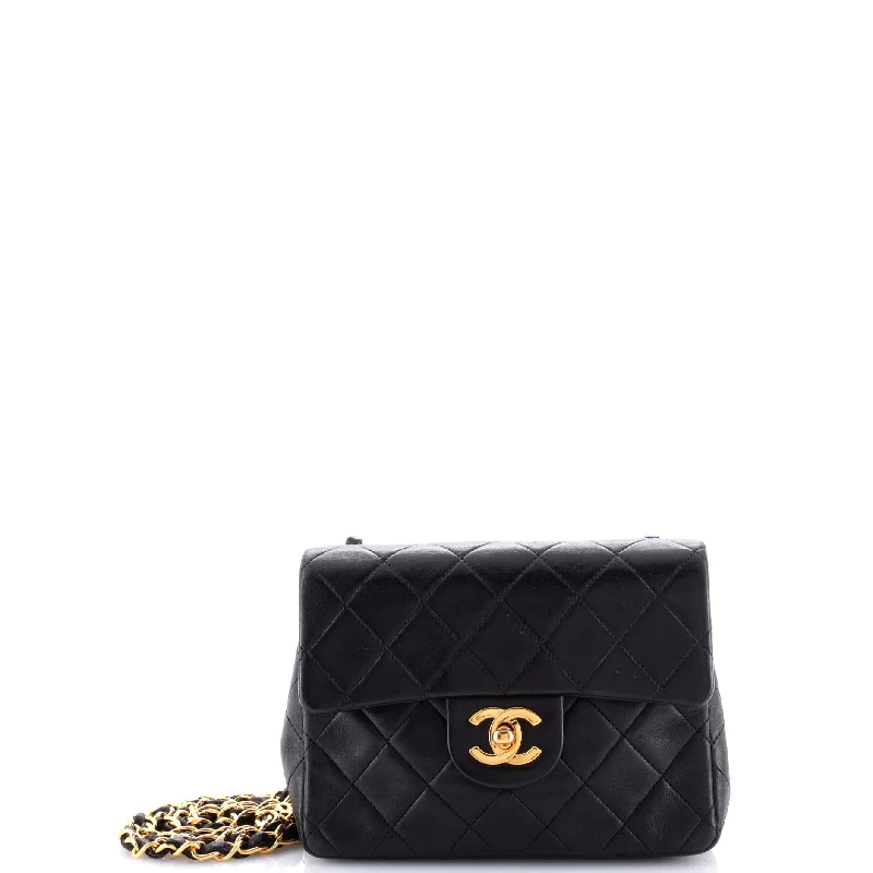 Chanel Lightweight Handbag for Daily ErrandsVintage Square Classic Single Flap Bag Quilted Lambskin Mini