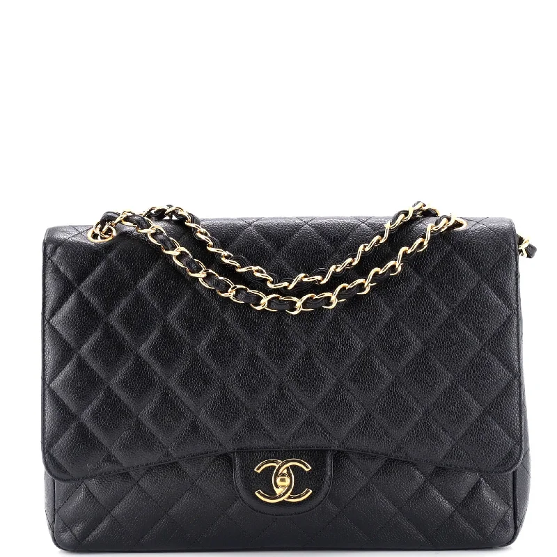 Chanel Limited Edition Handbag for CollectorsClassic Double Flap Bag Quilted Caviar Maxi