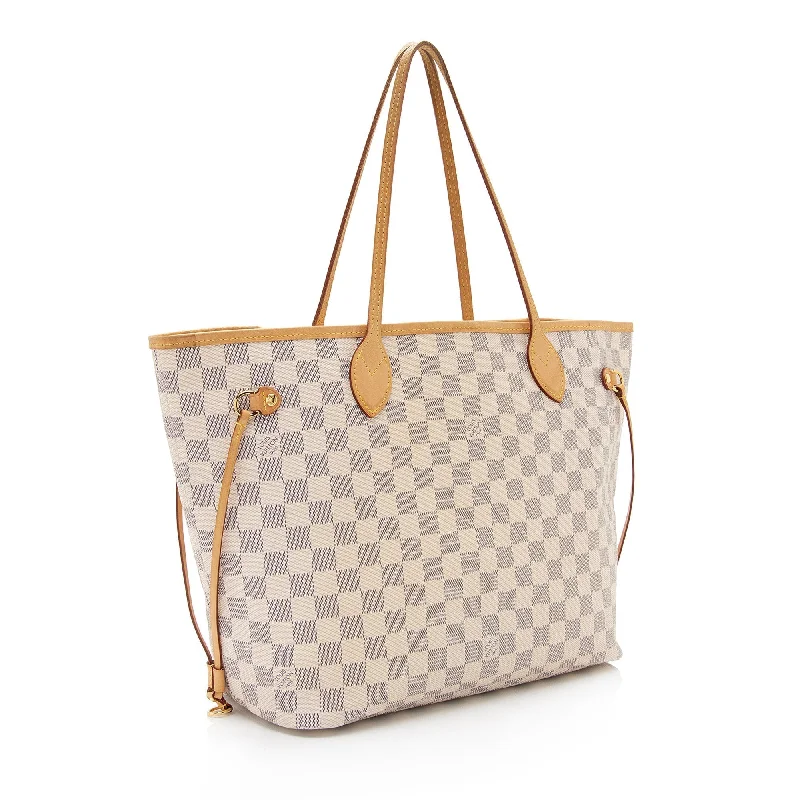 Louis Vuitton bags with a zippered interior pocket for better organizationLouis Vuitton Damier Azur Neverfull MM Tote (SHF-uaROfL)