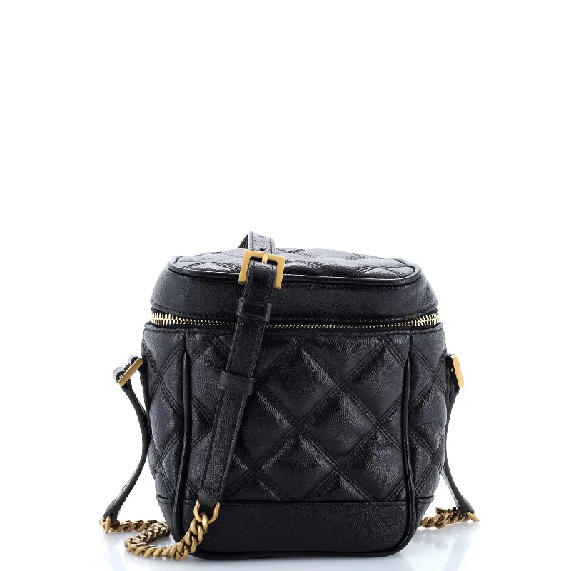 Chanel Quilted Leather Shoulder Bag for Fashionistas80's Vanity Bag Quilted Leather