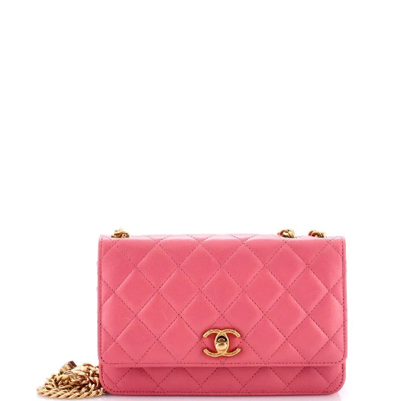 Chanel New Arrival Handbag with Gold HardwareAll Slide Long Wallet on Chain Quilted Lambskin