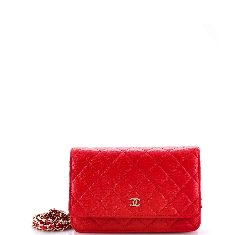 Chanel New Arrival Handbag with Gold HardwareWallet on Chain Quilted Iridescent Caviar