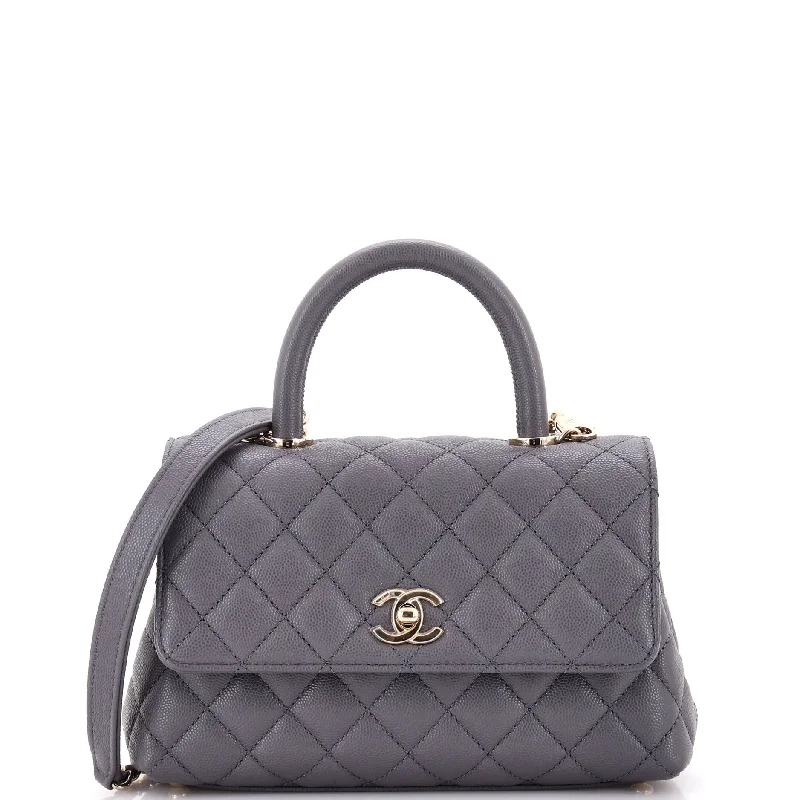 Chanel Designer Handbag with Unique DesignCoco Top Handle Bag Quilted Caviar Mini