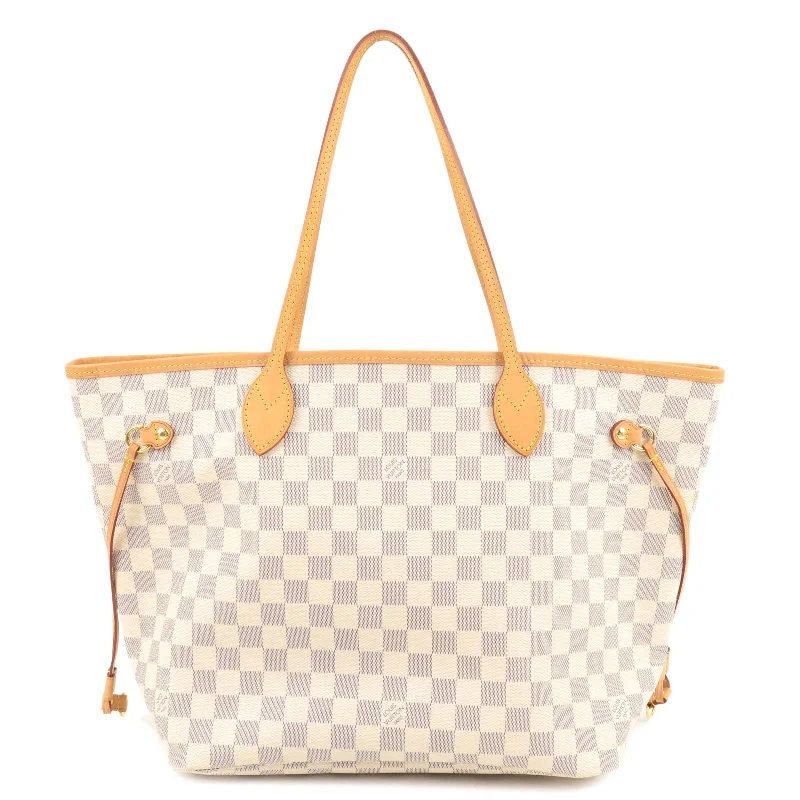 Louis Vuitton Alma bags with a leather - wrapped handle for a luxurious feelLouis Vuitton Damier Azur Neverfull MM Rose Ballerine N41605