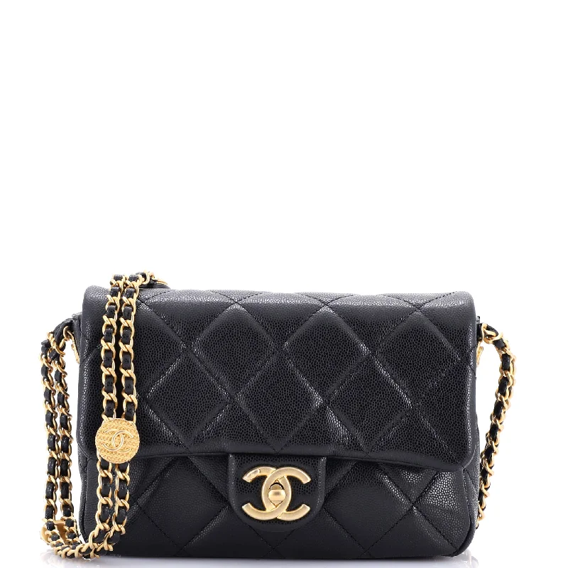 Chanel Small Crossbody Bag for TravelTwist Your Buttons Flap Bag Quilted Caviar Small