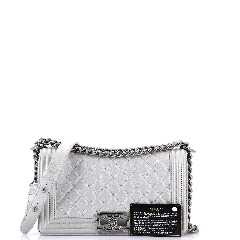 Chanel Classic Flap Bag for Evening PartyBoy Flap Bag Quilted Caviar Old Medium