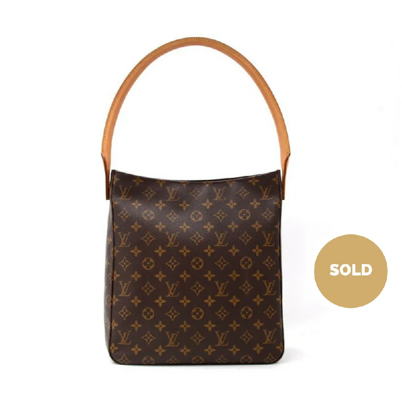 Louis Vuitton backpacks with a padded back panel for comfort during long - wearLooping GM Monogram Canvas Shoulder Bag