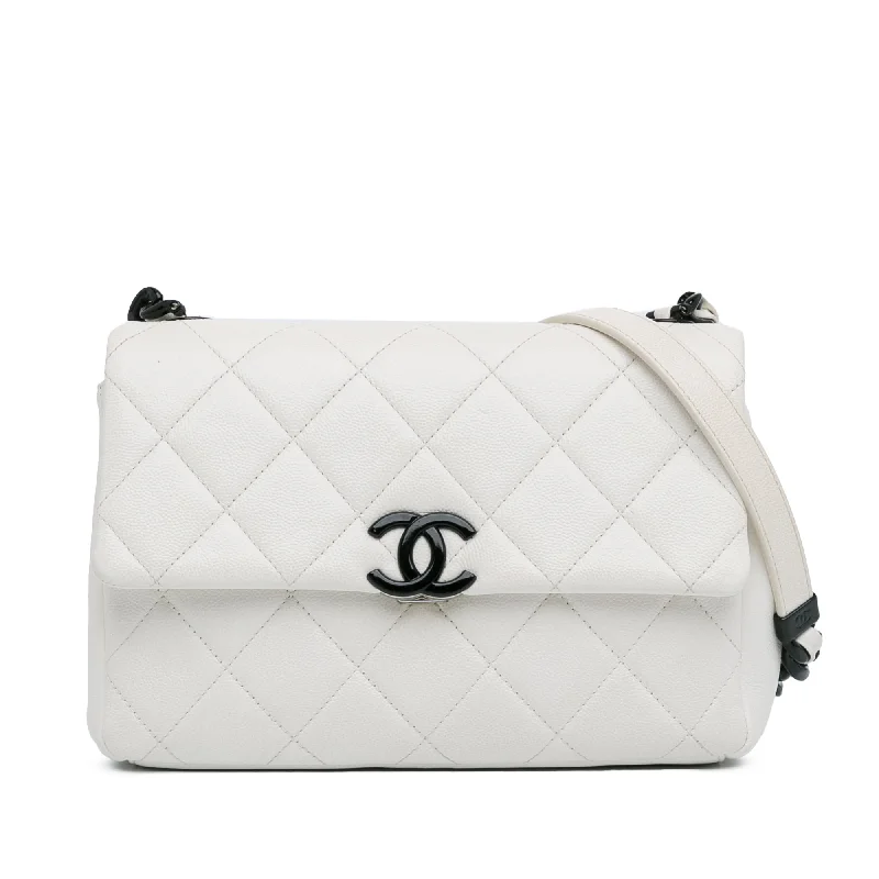 Chanel Small Crossbody Bag for TravelWhite Chanel Quilted Caviar My Everything Flap Crossbody Bag