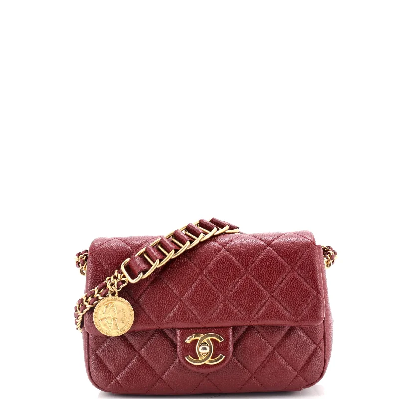 Chanel Luxury Handbag for High - End EventsChain Soul Flap Bag Quilted Caviar Small