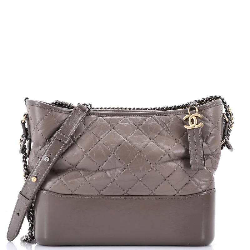 Chanel Handbag with Adjustable Strap for ComfortGabrielle Hobo Quilted Aged Calfskin Medium