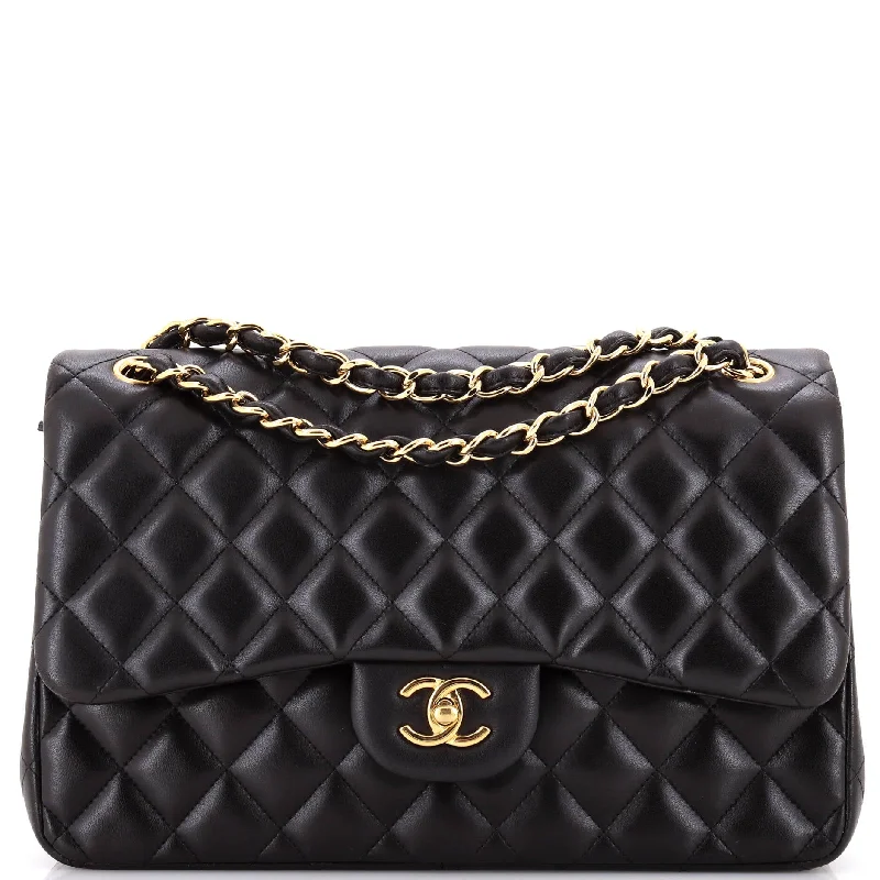 Chanel Handbag with Adjustable Strap for ComfortClassic Double Flap Bag Quilted Lambskin Jumbo