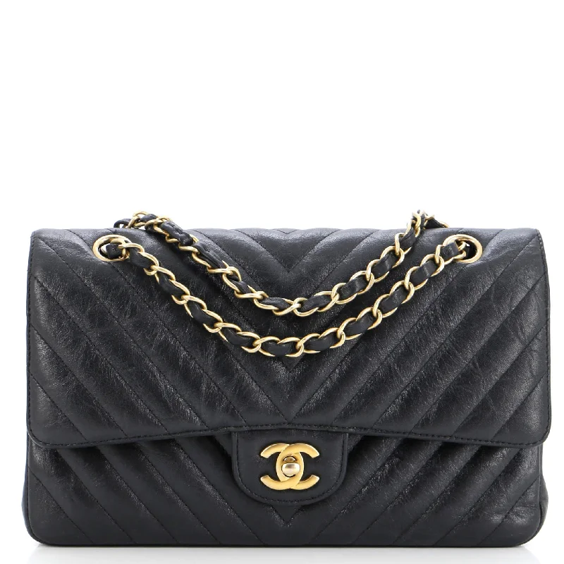 Chanel New Arrival Handbag with Gold HardwareClassic Double Flap Bag Chevron Iridescent Crumpled Calfskin Medium