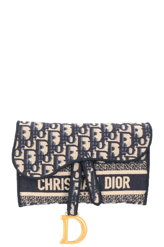 Stylish Christian Dior shoulder bags with a tassel - adorned zipperCHRISTIAN DIOR Saddle Belt Pouch Oblique Canvas