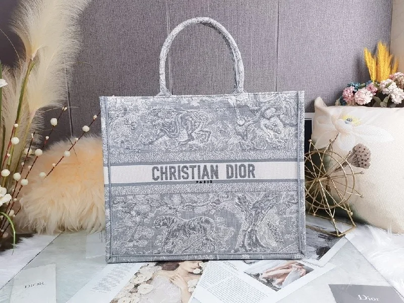 Christian Dior handbags with a back - pocket for quick storageChristian Dior Large Book Tote White