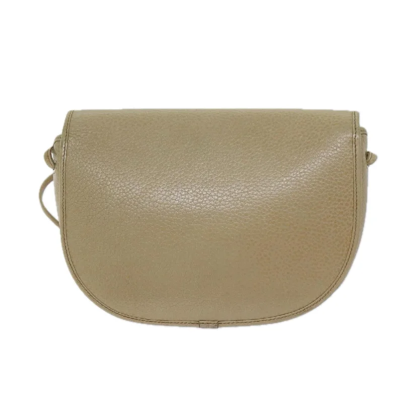 Christian Dior bags with a side - pocket for holding a water bottleCHRISTIAN DIOR Shoulder Bag Leather Beige Auth bs13271