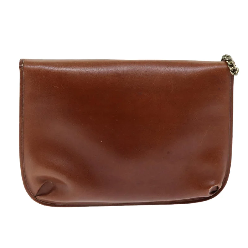 Christian Dior Saddle bags with a distressed leather finishCHRISTIAN DIOR Shoulder Bag Leather Brown Auth bs14405