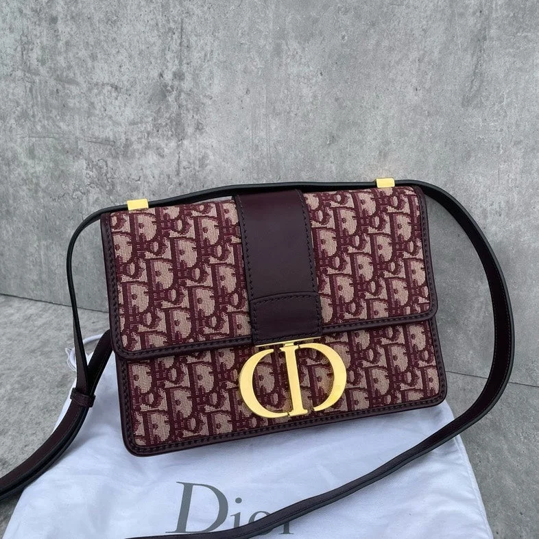 Christian Dior tote bags with a double - handle and shoulder - strap optionChristian Dior Montaigne Burgundy Oblique Quilted Crossbody Bag